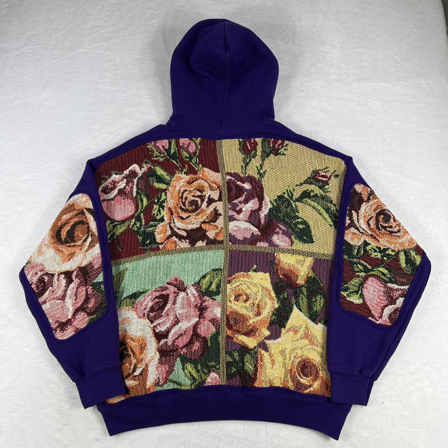 1 of 1 Reworked Abstract Flowers Blanket Hoodie Size Large