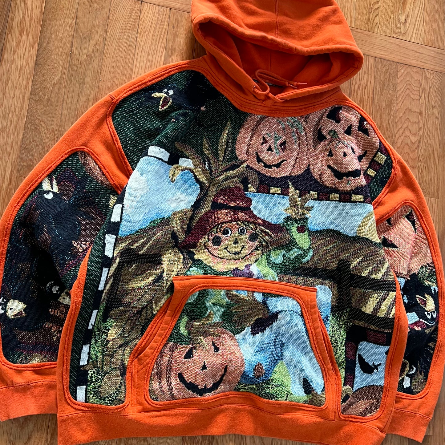 1 of 1 Reworked Pumpkin Patch Blanket Hoodie Size XL