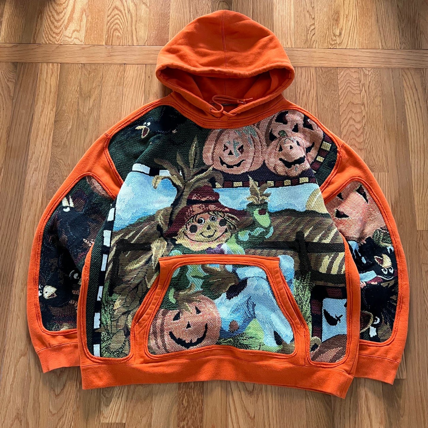 1 of 1 Reworked Pumpkin Patch Blanket Hoodie Size XL