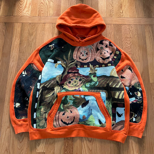 1 of 1 Reworked Pumpkin Patch Blanket Hoodie Size XL