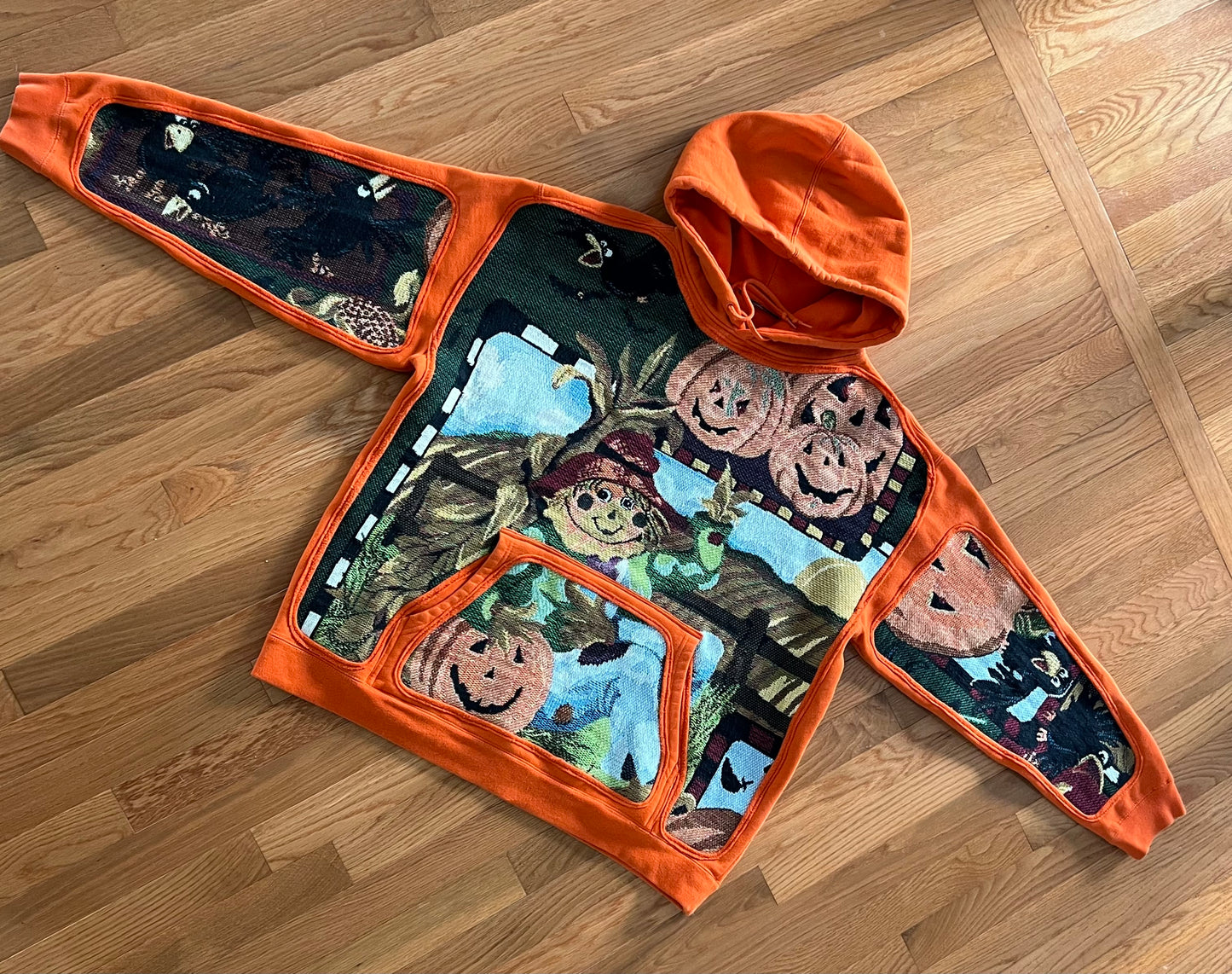 1 of 1 Reworked Pumpkin Patch Blanket Hoodie Size XL