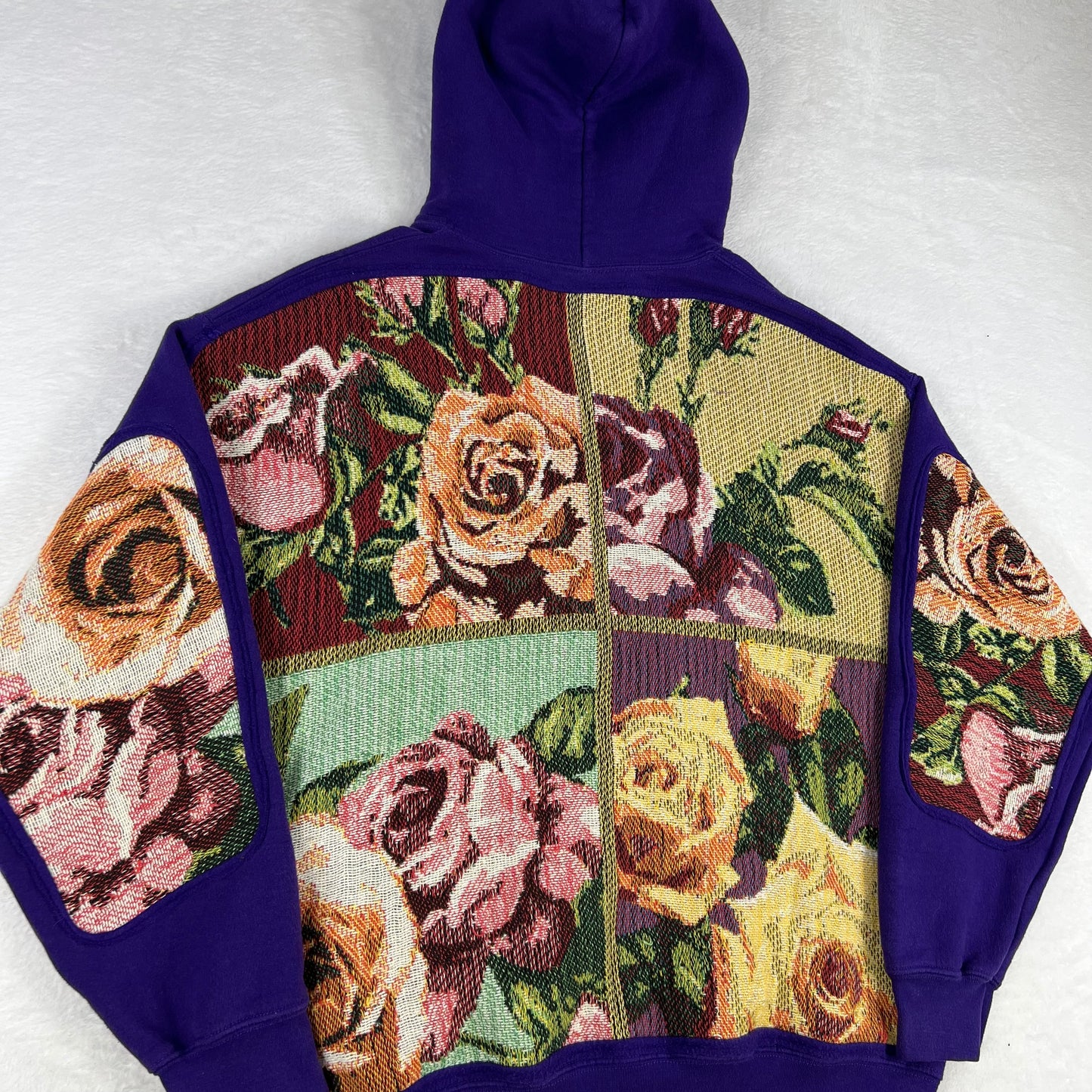 1 of 1 Reworked Abstract Flowers Blanket Hoodie Size Large