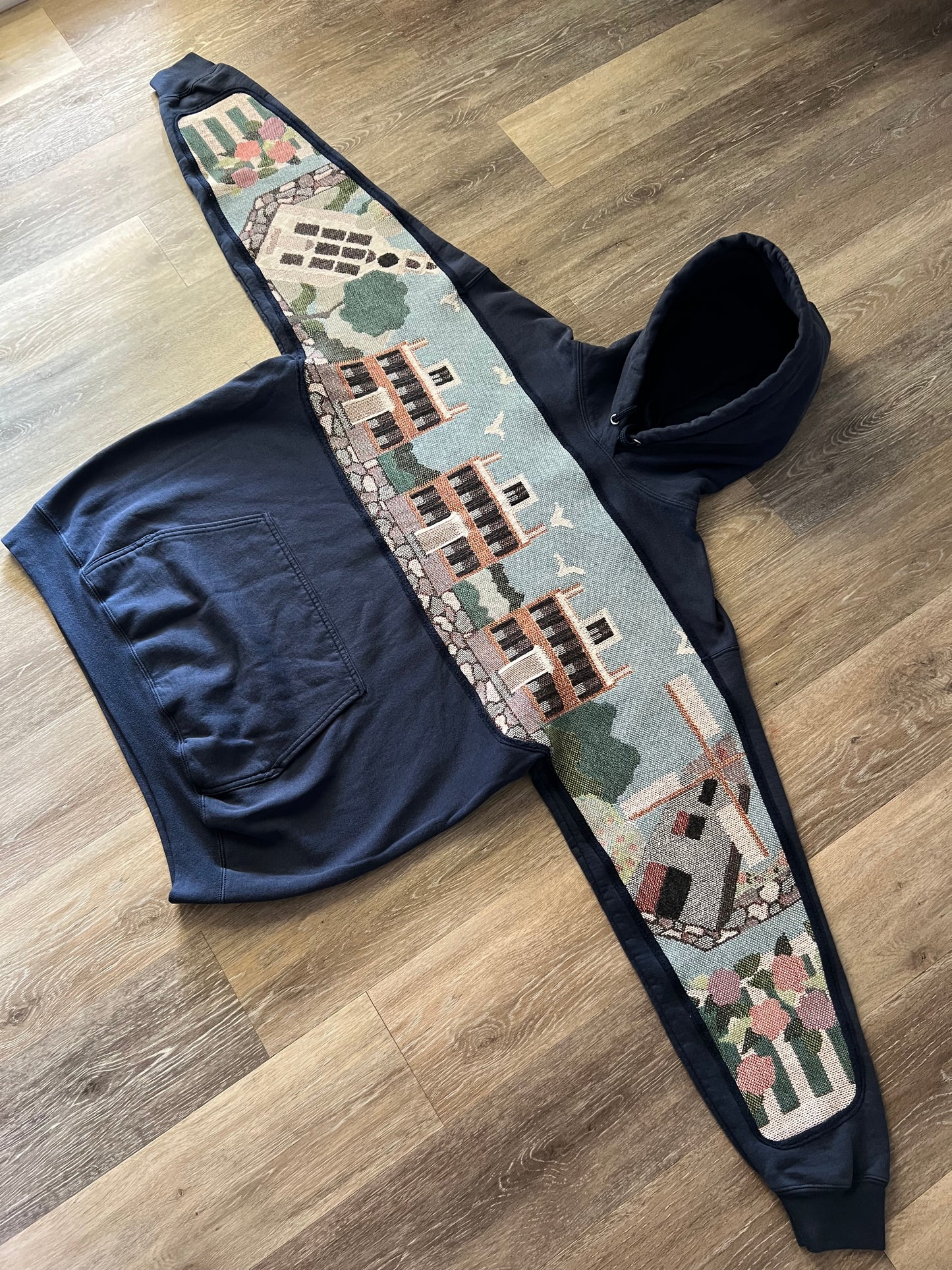 1 of 1 Reworked Cape Wrap Blanket Hoodie Size Large