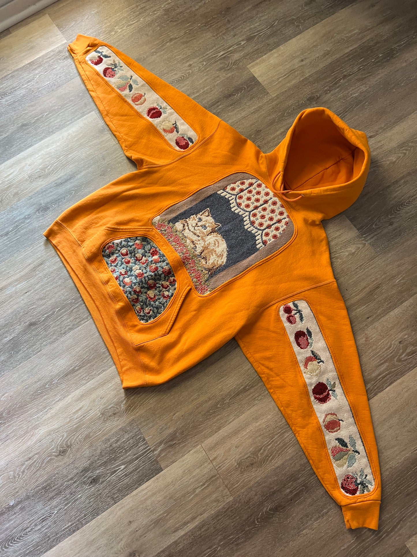 1 of 1 Reworked Window Kitty Blanket Hoodie Size Large