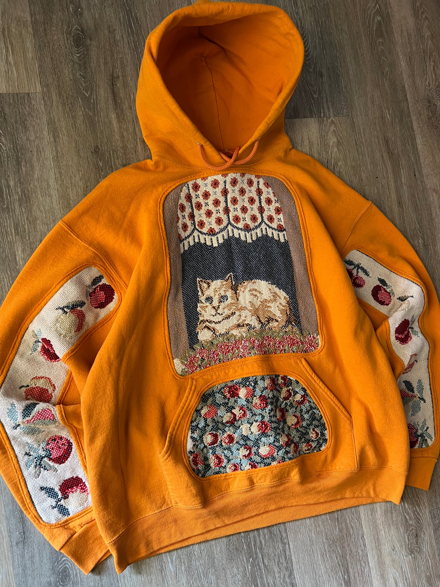 1 of 1 Reworked Window Kitty Blanket Hoodie Size Large