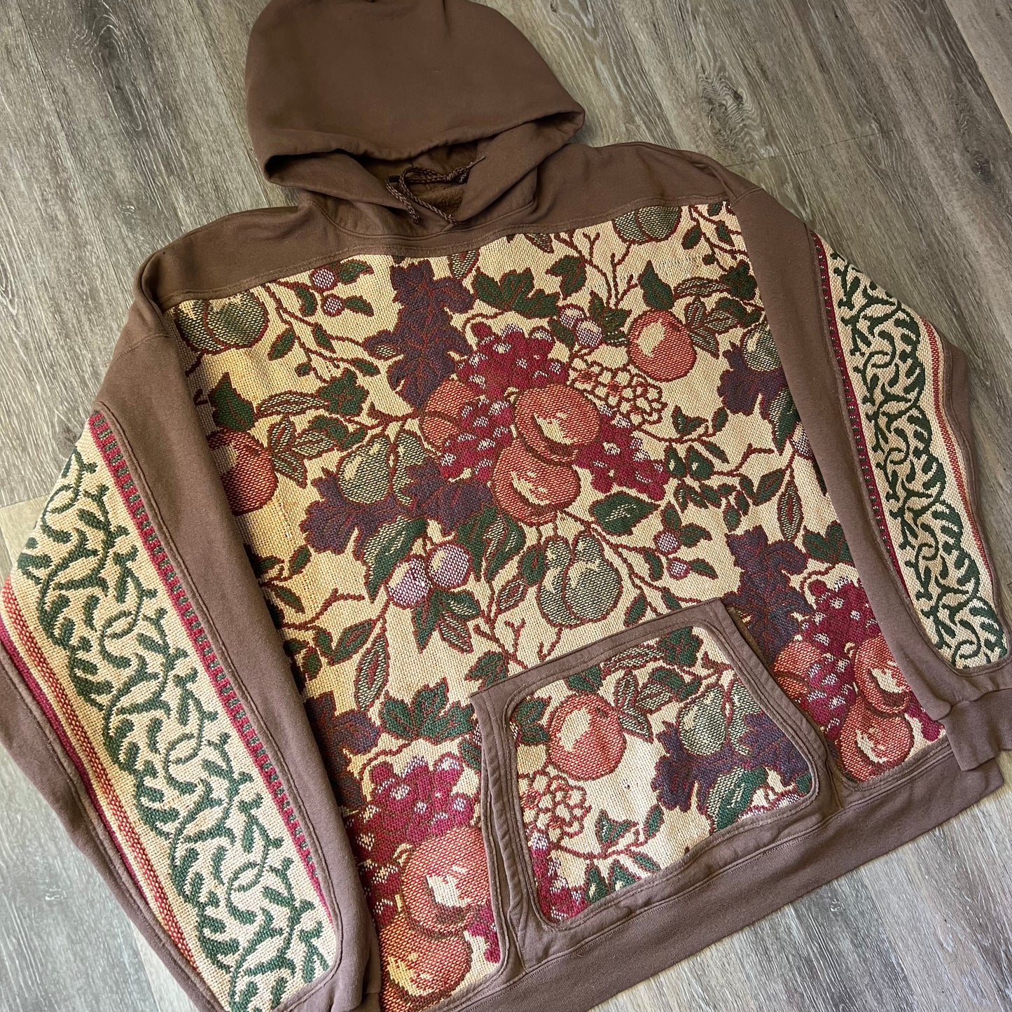 1 of 1 Reworked Fruits & Flowers Blanket Hoodie Size XXL
