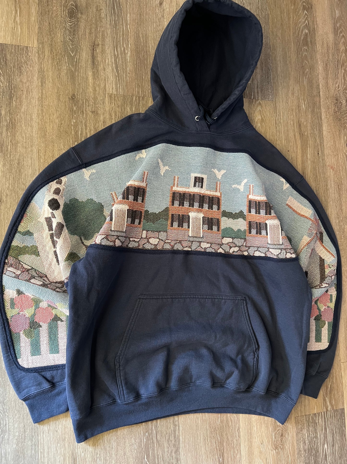 1 of 1 Reworked Cape Wrap Blanket Hoodie Size Large