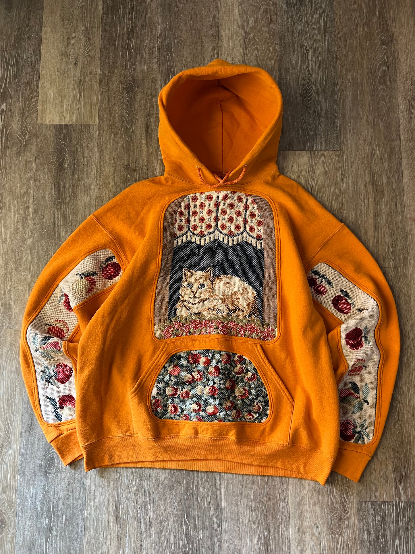 1 of 1 Reworked Window Kitty Blanket Hoodie Size Large