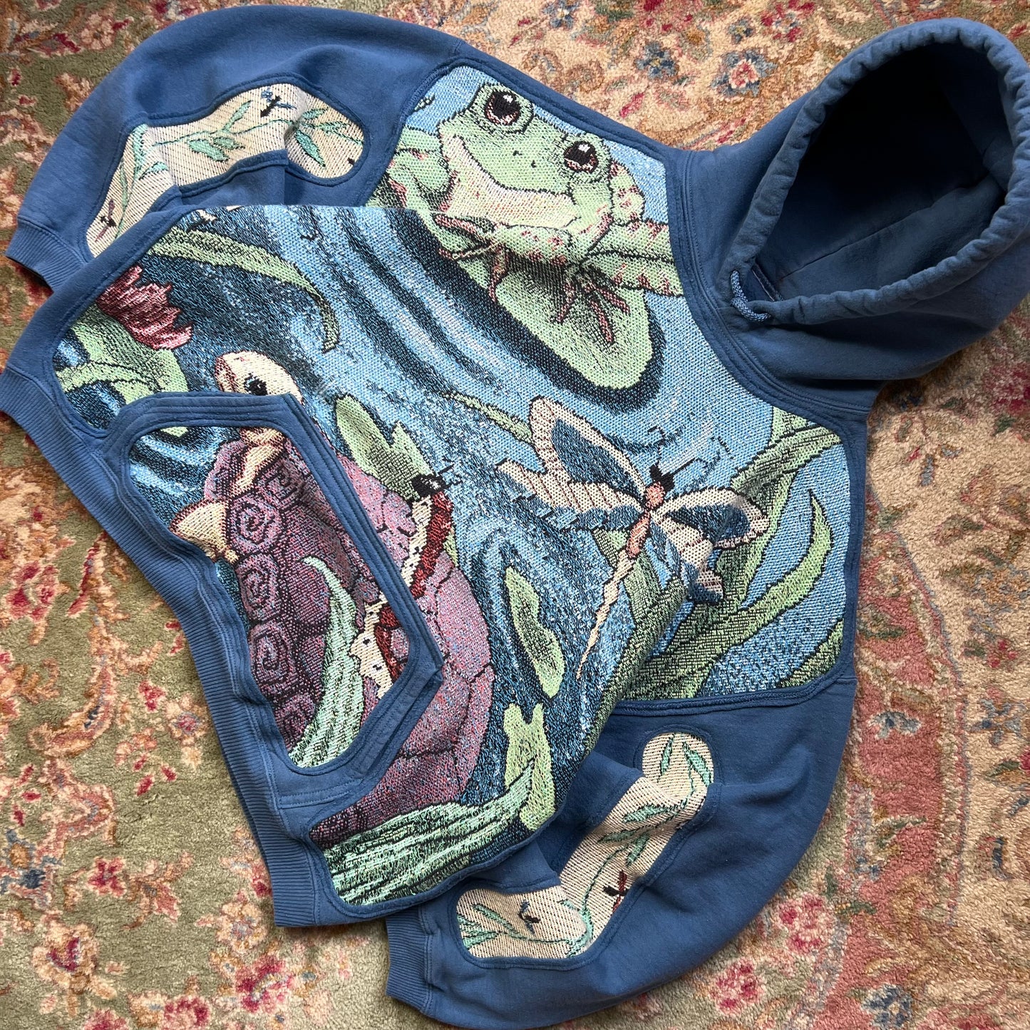 1 of 1 Reworked Lily Pond Blanket Hoodie Size XL