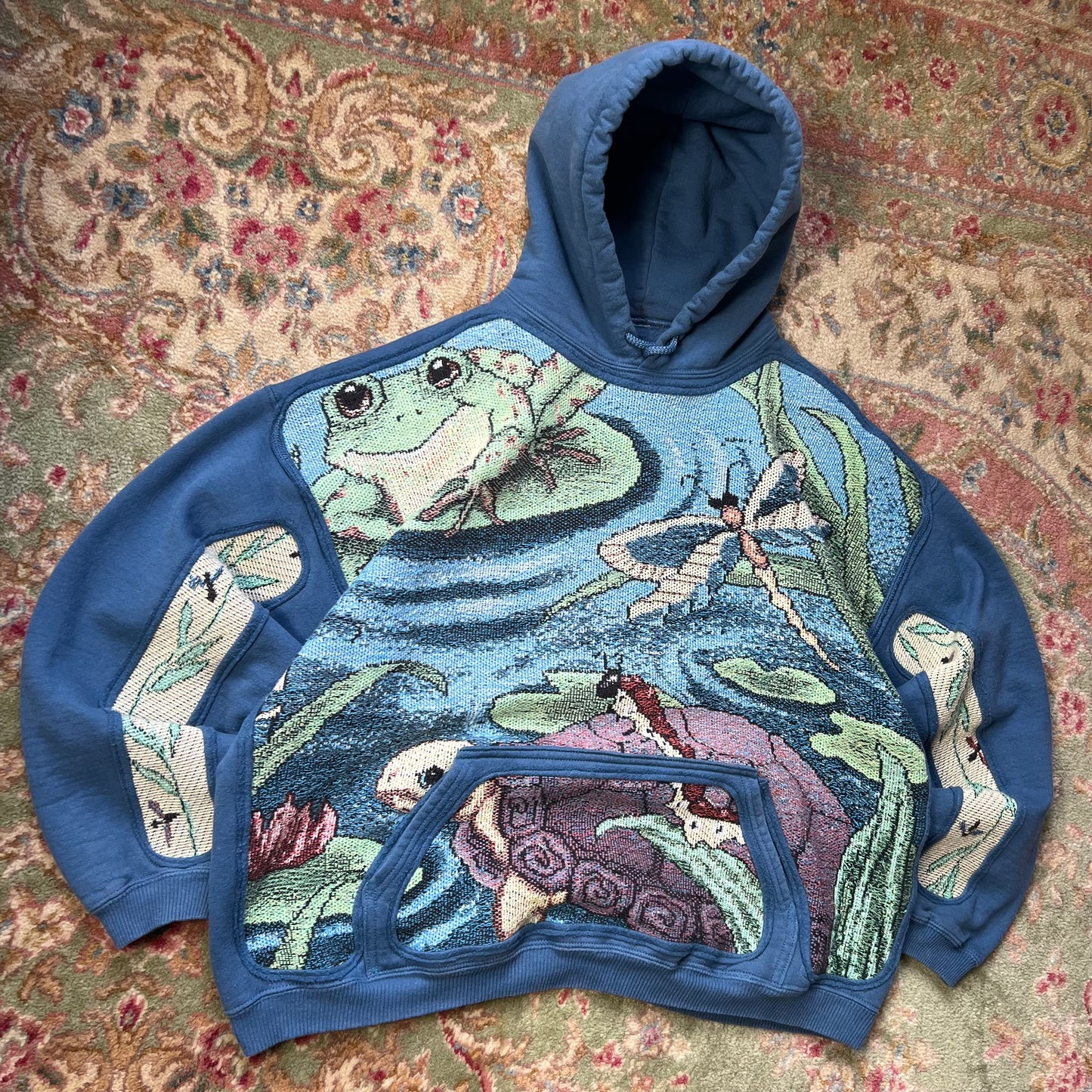 1 of 1 Reworked Lily Pond Blanket Hoodie Size XL